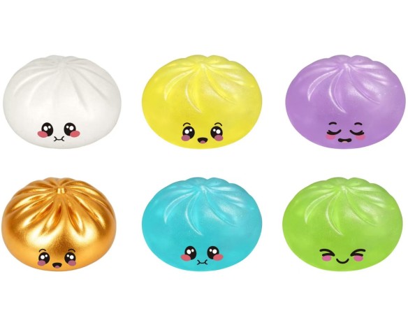 Squishy Ravioli morbidi a sorpresa da 8,5 cm, 4 assortiti fosforoscenti che si illuminano al buio