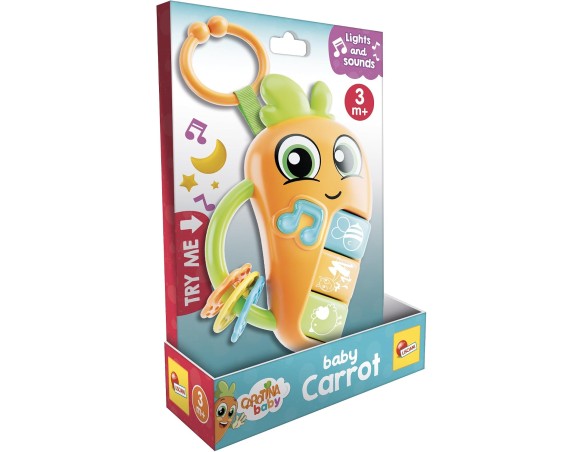 Lisciani Giochi -Carota Sonaglio Elettronico e Massaggiagengive – Carotina Baby