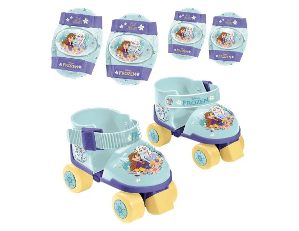 Mondo Toys - pattini a rotelle regolabili Frozen Disney per bambini - Taglia dal 22 al 29 - set completo di borsa trasparente, 
