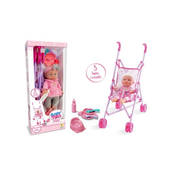 Baby teo - set bebe' con passeggino e accessori...