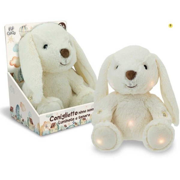 Peluche Coniglio ninna nanna 25cm luce, musica