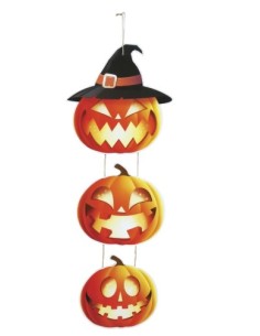 Halloween | Decorazione 3 zucche 64cm legno