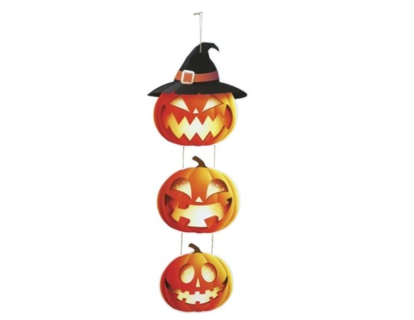 Halloween | Decorazione 3 zucche 64cm legno