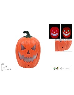 Halloween | Zucca 30cm con luce, suono e sensore di...