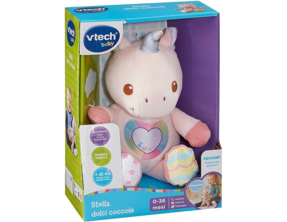 VTech Stella Dolci Coccole Gatto Peluche Interattivo 0-36 Mesi45+ Canzoni, Melodie, Frasi, Cuore Luminoso Cambiacolore, Diversi