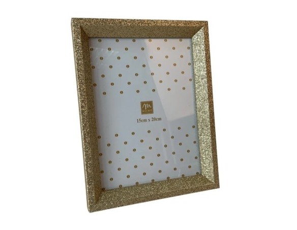 Cornice Portafoto 15x20cm oro in mdf 18x2,5xh.22,5cm