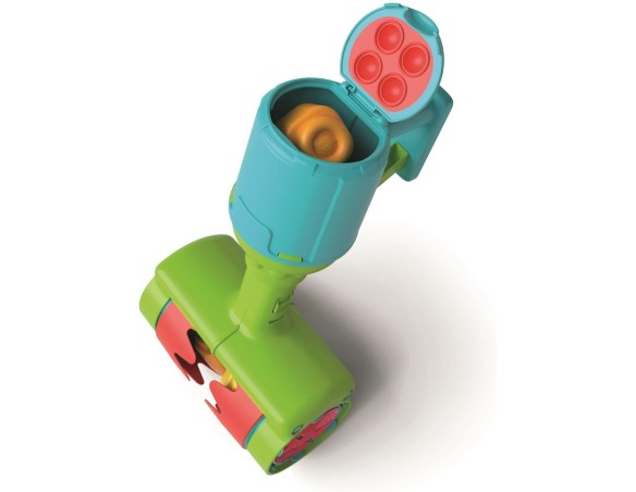 Clementoni Soft Clemmy - Touch & Play Sensory Vacuum, Aspirapolvere Bambini 12+ Mesi, 6 Mattoncini per Costruzioni, Gioco Prima