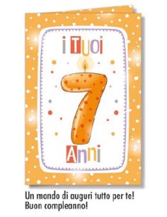 Biglietto Cromo Compleanno 7 anno unisex