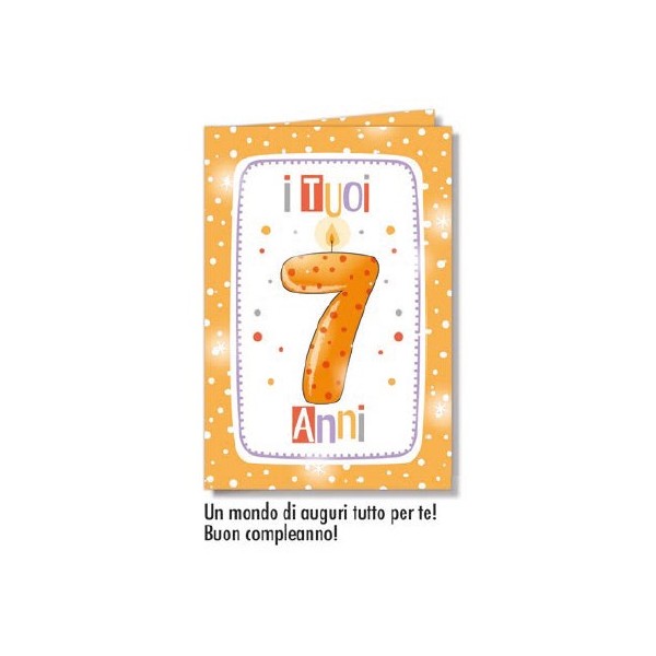 Biglietto Cromo Compleanno 7 anno unisex