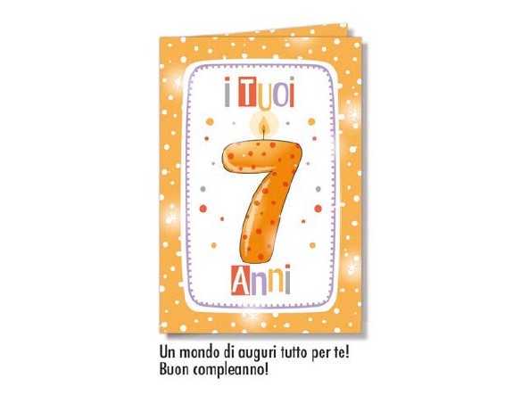 Biglietto Cromo Compleanno 7 anno unisex