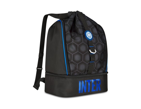 Inter| SACCA CON FONDO RIGIDO PORTA SCARPE SEVEN GYM BACKPACK INTER PALLA IN RETE PRODOTTO UFFICIALE