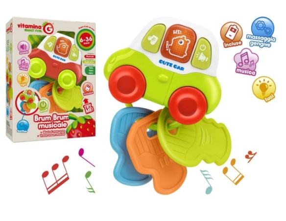 Vitamina G batteria macchinina musicale con chiavi musiche