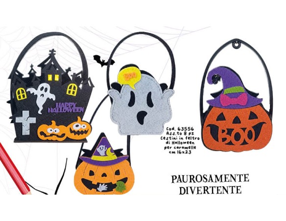 Halloween | Cestino in feltro halloween tinta unita