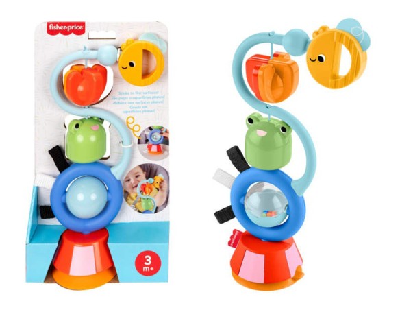 Fisher-Price Giocattolo da seggiolone con Suoni sensorialiAttività sensoriali, ventose per superfici lisce, abilità motorie com