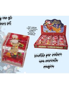 Natale | Cubo Natalizio Quadrotti con la neve Tinta Unita...
