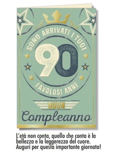 Biglietto di Auguri 90 anni Vintage