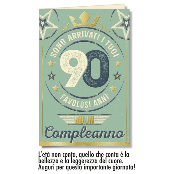 Biglietto di Auguri 90 anni Vintage