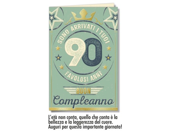 Biglietto di Auguri 90 anni Vintage