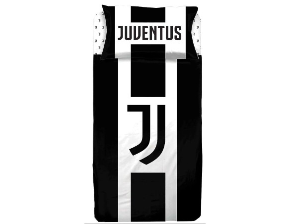 Juventus | COMPLETO LETTO 1 PIAZZA JUVE JUVENTUS lenzuolo sopra cm 150x295 lenzuolo sotto con angoli 90x200 una federa 52x80