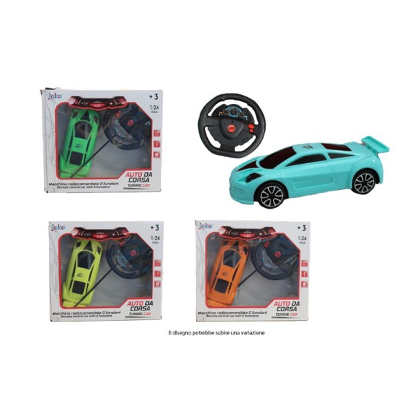 Auto radiocomandata 1:24 c/volante 3pz ass.