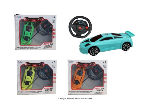 Auto radiocomandata 1:24 c/volante 3pz ass.