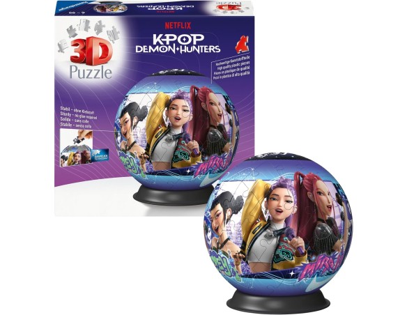 Demon Hunters | Ravensburger - Puzzle 3D K-Pop Demon Hunters, 73 Pezzi, Bambini 6+ AnniPuzzle 3D K-Pop Demon Hunters da 73 pezz