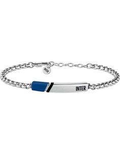 Inter | Bracciale in acciaio bambino con targhetta...