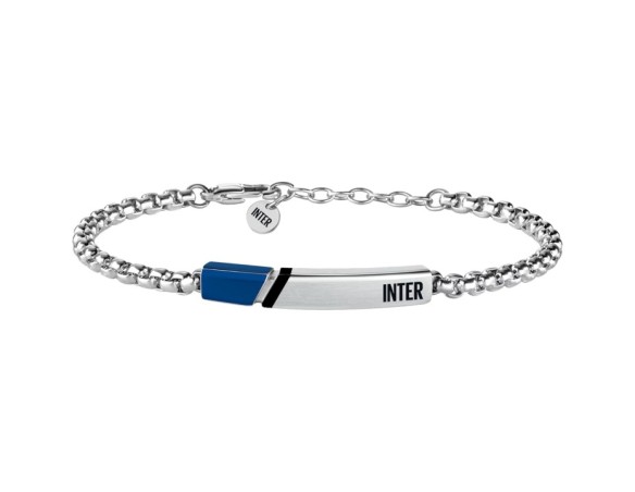 Inter | Bracciale in acciaio bambino con targhetta smaltata Inter
