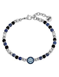 Inter | Bracciale in acciaio e pietre neroazzurre con...
