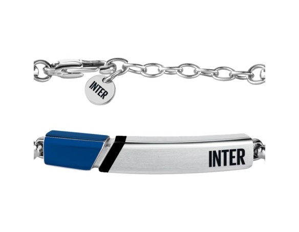 Inter | Bracciale in acciaio bambino con targhetta smaltata Inter