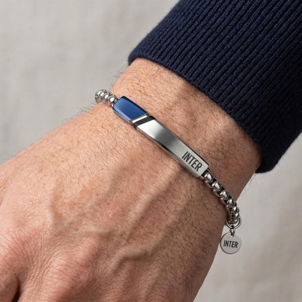 Inter | Bracciale in acciaio bambino con...