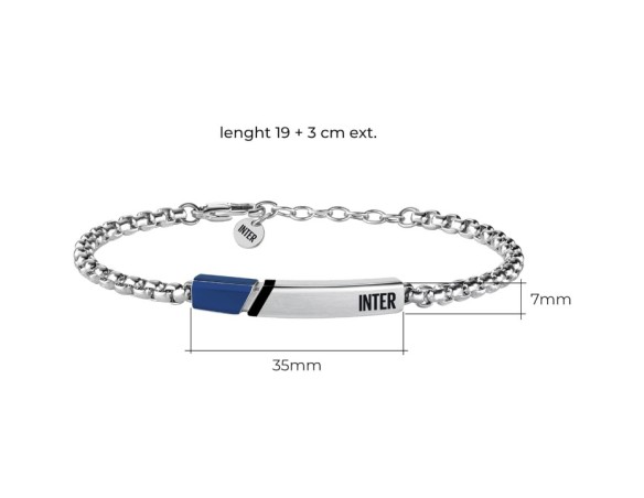 Inter | Bracciale in acciaio bambino con targhetta smaltata Inter
