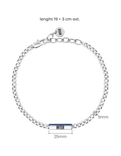 Inter | Bracciale in acciaio con targhetta smaltata Inter 2