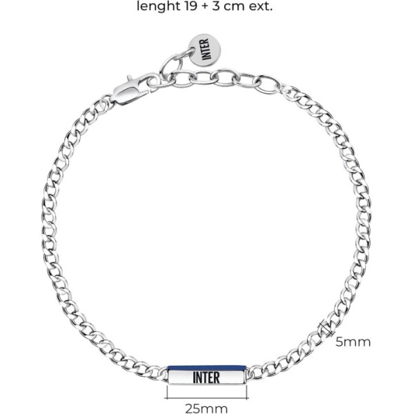 Inter | Bracciale in acciaio con targhetta...