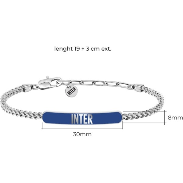 Inter | Bracciale in acciaio con targhetta...