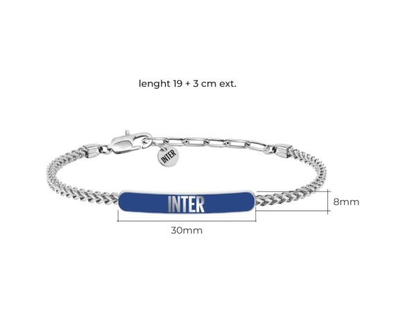 Inter | Bracciale in acciaio con targhetta smaltata Inter