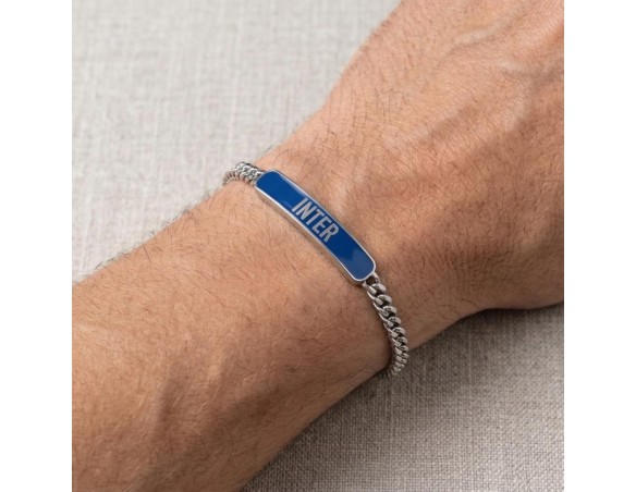Inter | Bracciale in acciaio con targhetta smaltata Inter