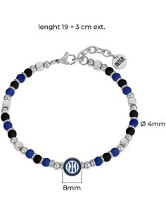 Inter | Bracciale in acciaio e pietre neroazzurre con... 2