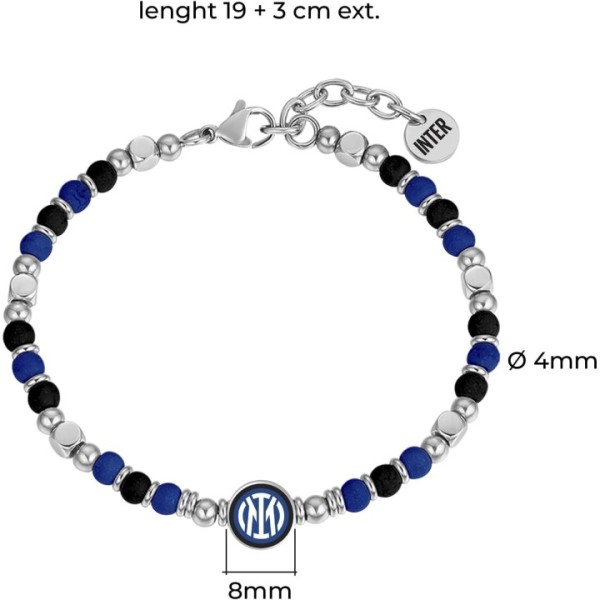 Inter | Bracciale in acciaio e pietre...