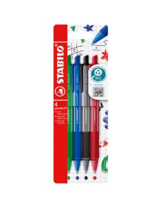 PENNA SFERA SCATTO POINTBALL COLORFUL SET 4 COLORI STABILO