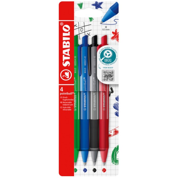 PENNA SFERA SCATTO POINTBALL COLORFUL SET 4...