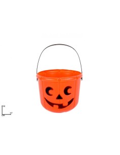 SECCHIELLO ZUCCA PLASTICA 14cm 438172 40649 Halloween
