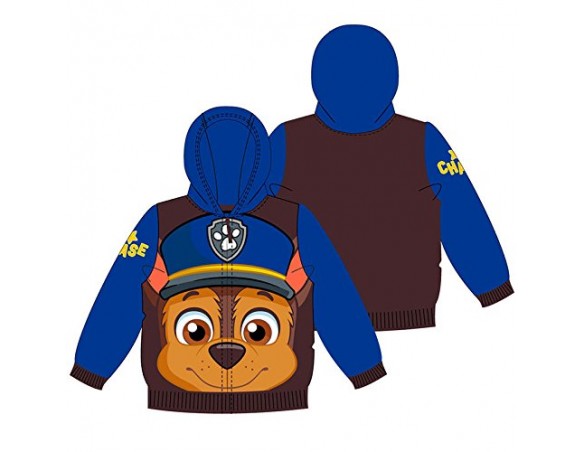 FELPA C/CAPPUCCIO 2- 8 ANNI CHASE PAW PATROL